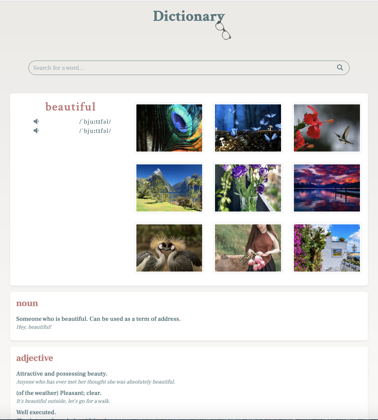 Dictionary app screenshot
