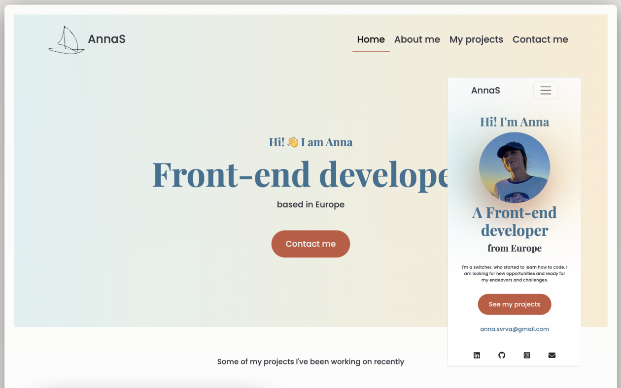 Responsive portfolio website screenshot
