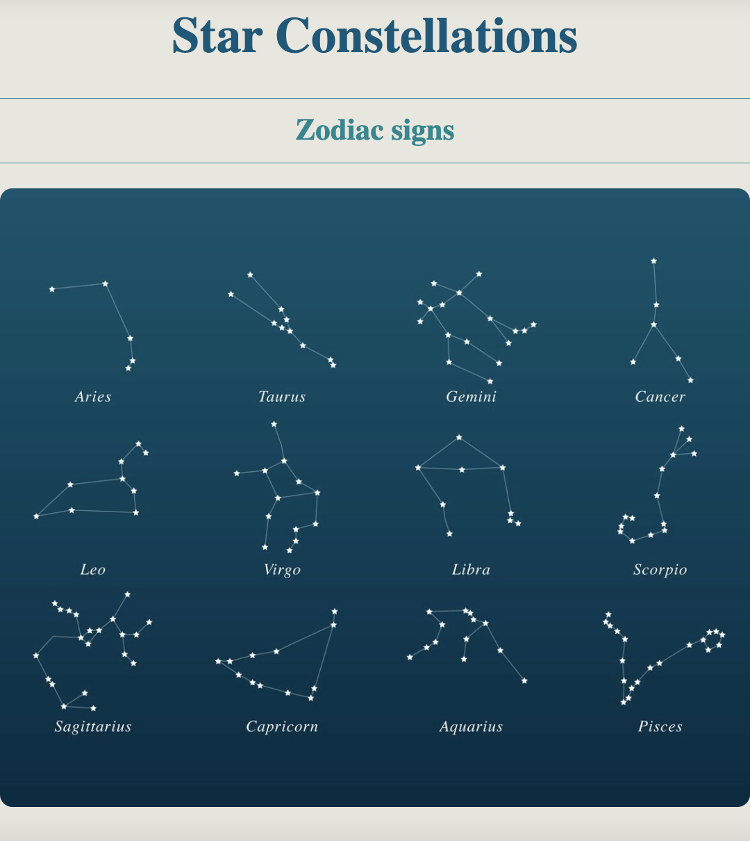 Constellation page